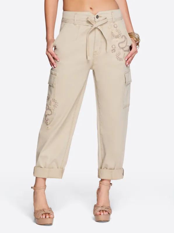 Allie Cargo Pant in Khaki sold by Jessica Simpson