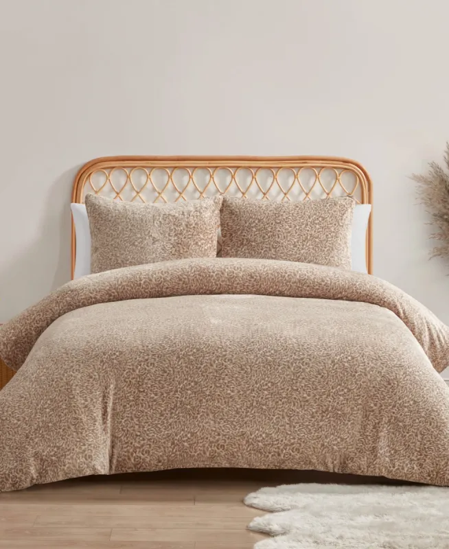 Leopard Printed Plush Comforter Set sold by Jessica Simpson