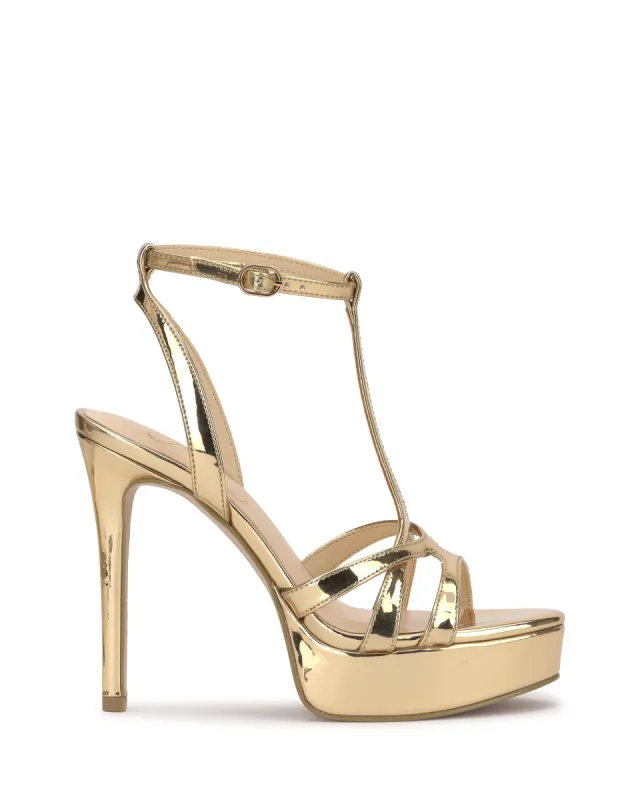 Sippete Platform Sandal in Gold sold by Jessica Simpson