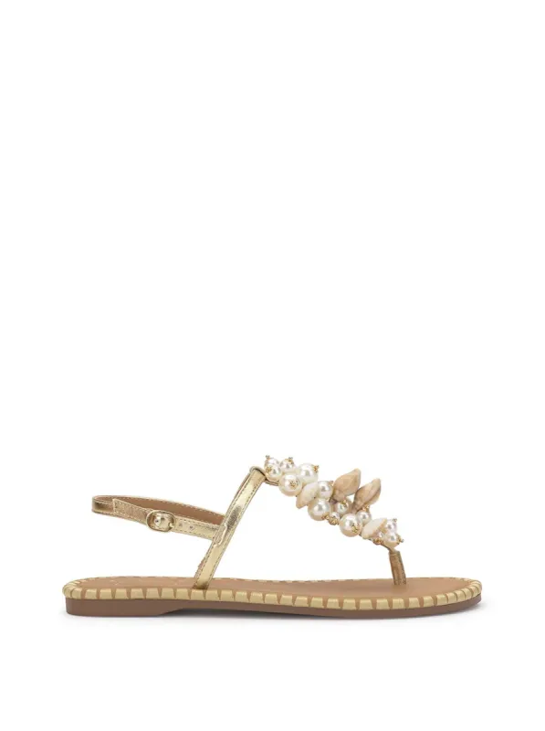 Bryelea Sandal in Gold sold by Jessica Simpson