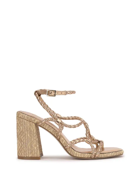 Azimma High Heel Sandal in Light Brass sold by Jessica Simpson