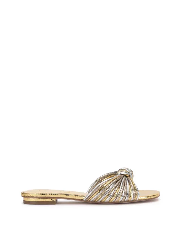 Dydra Knotted Flat Sandal in Silver & Gold sold by Jessica Simpson