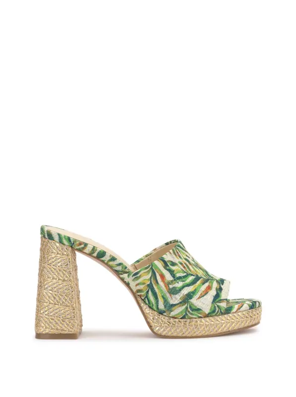 Kameena Mule Platform in Green Jungle sold by Jessica Simpson