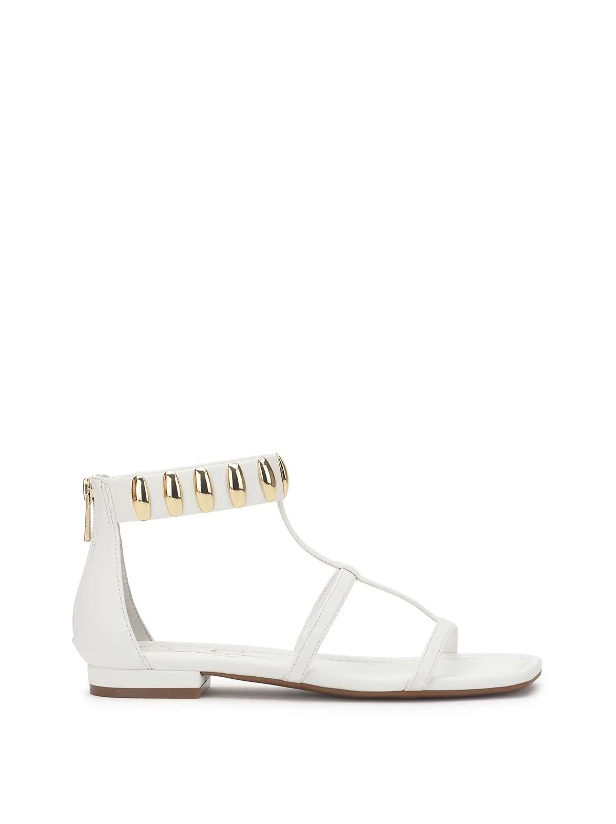 Elusta Flat Sandal in Bright White sold by Jessica Simpson