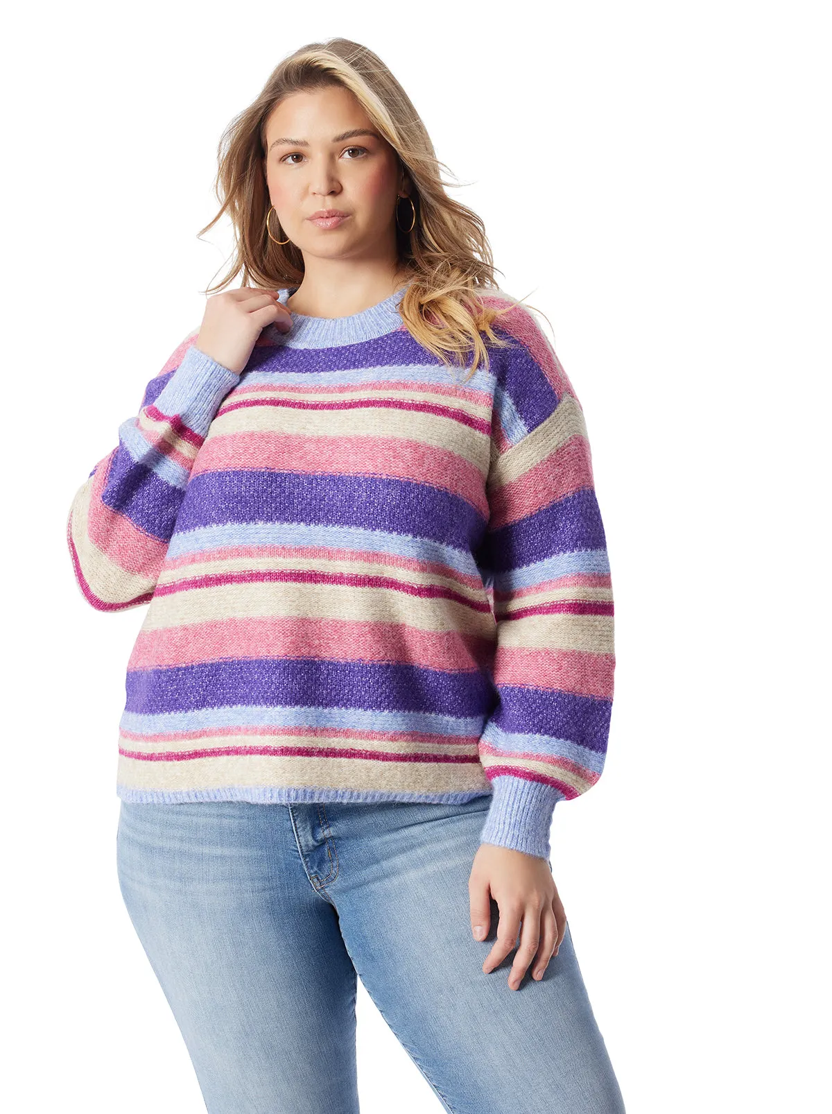Portia Sweater in Lavender Stripe sold by Jessica Simpson