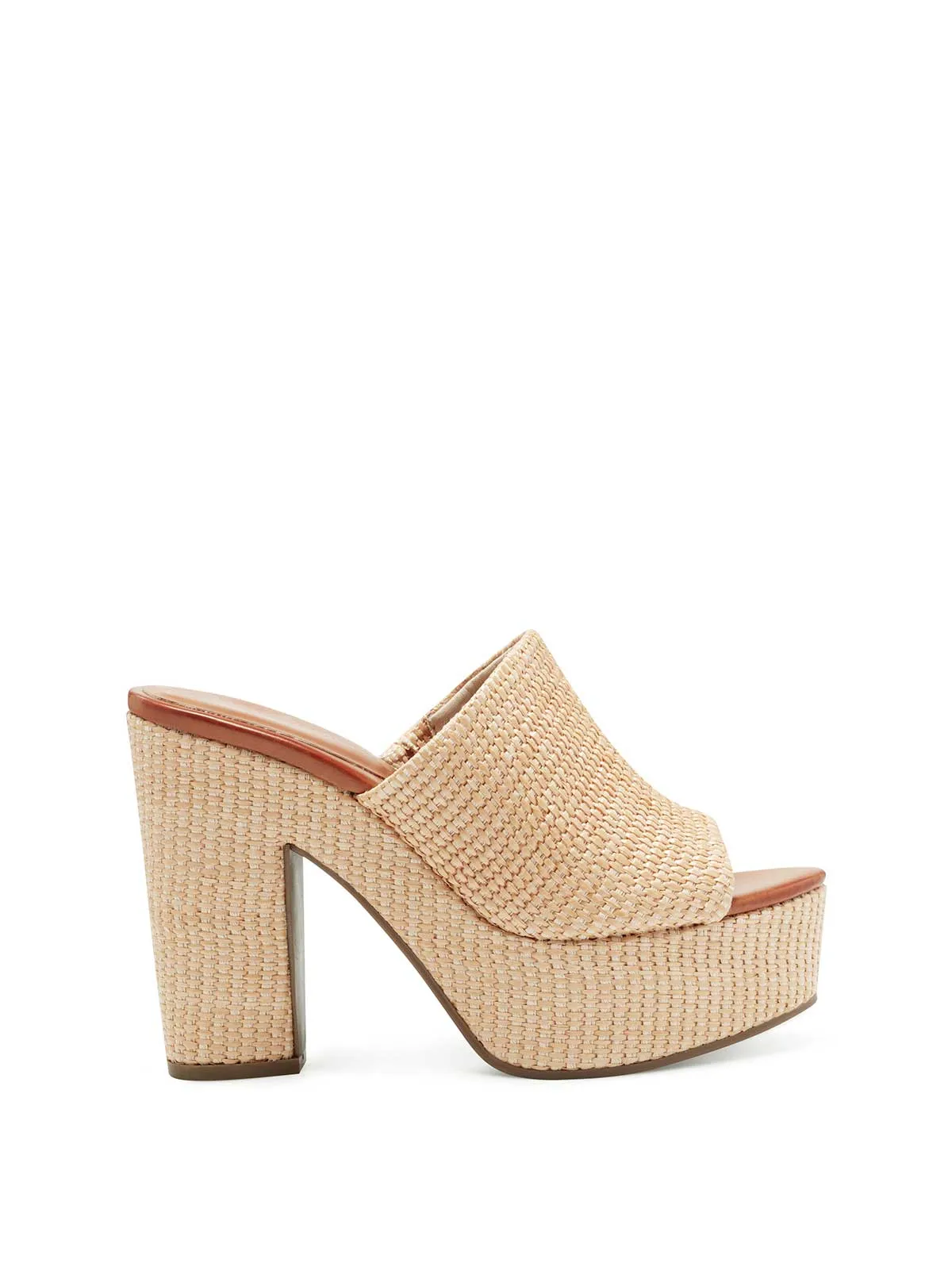 Shelbie Platform Slide in Natural Raffia sold by Jessica Simpson