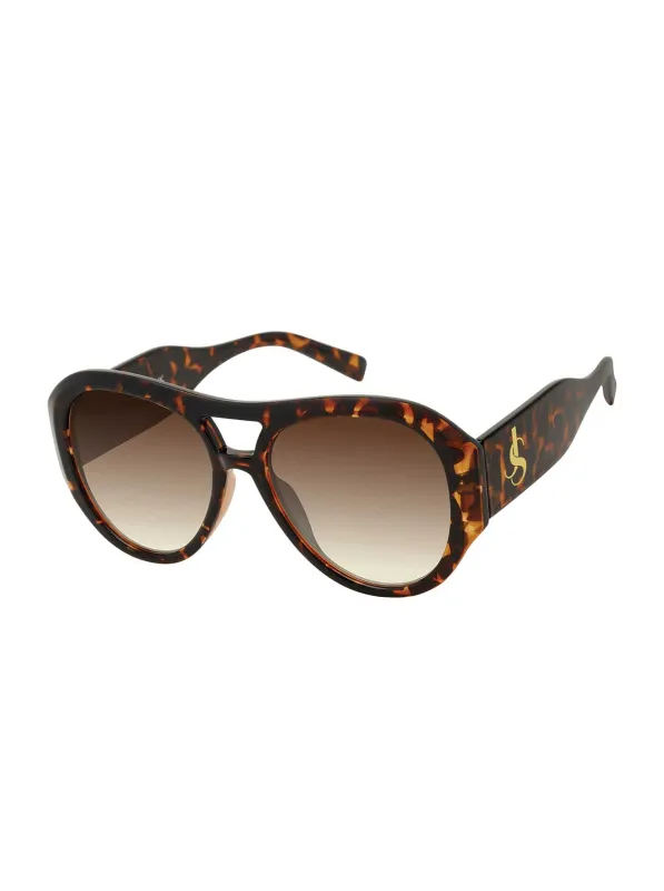 Wide Temple Aviator Sunglasses in Tortoise sold by Jessica Simpson
