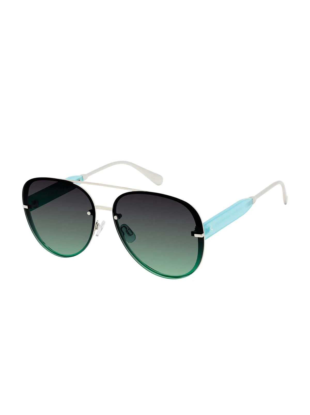 Stylish Rimless Aviator Sunglasses in Silver & Aqua sold by Jessica Simpson