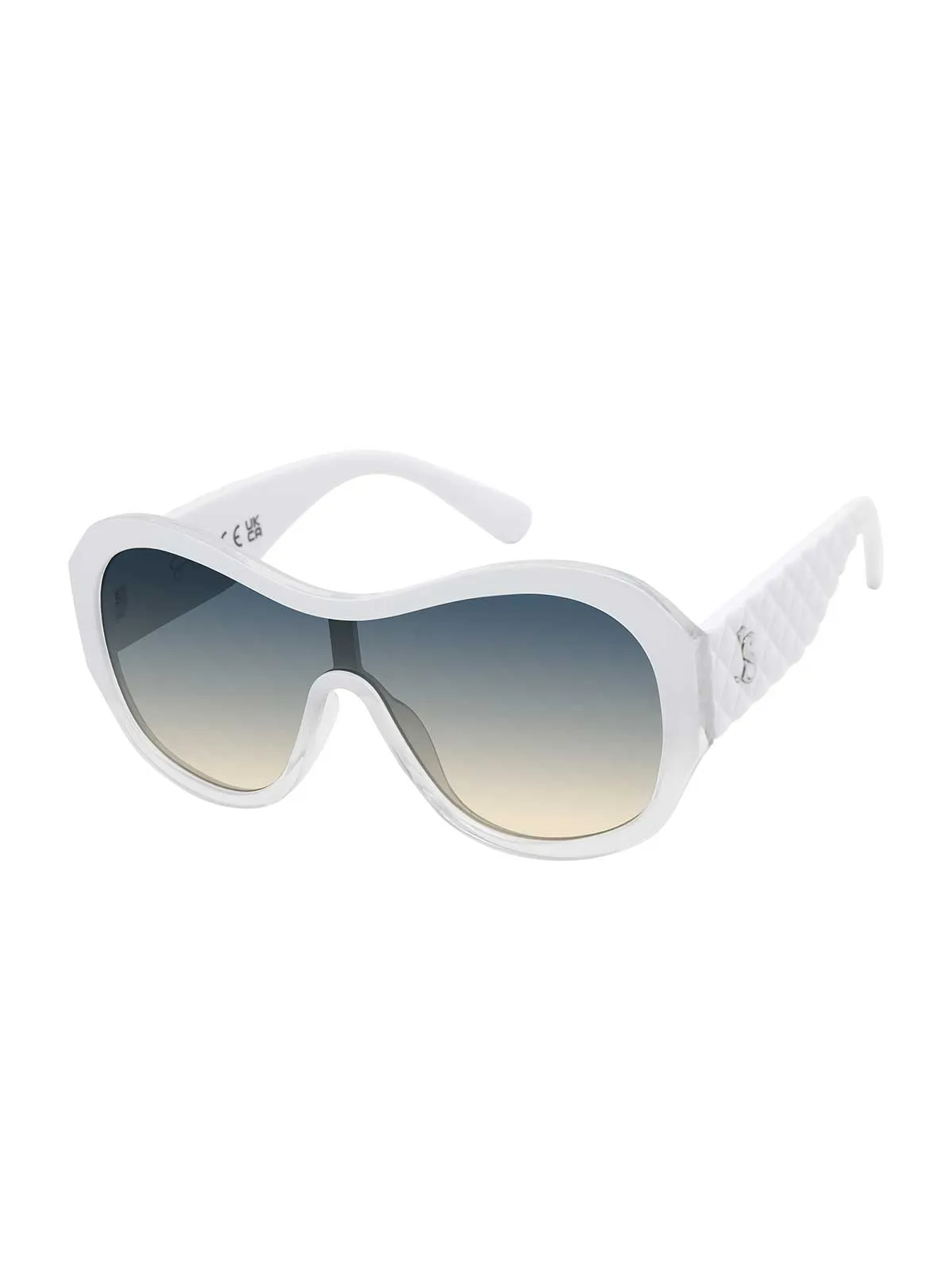 Stylish Oversized Shield Sunglasses in White Fade sold by Jessica Simpson