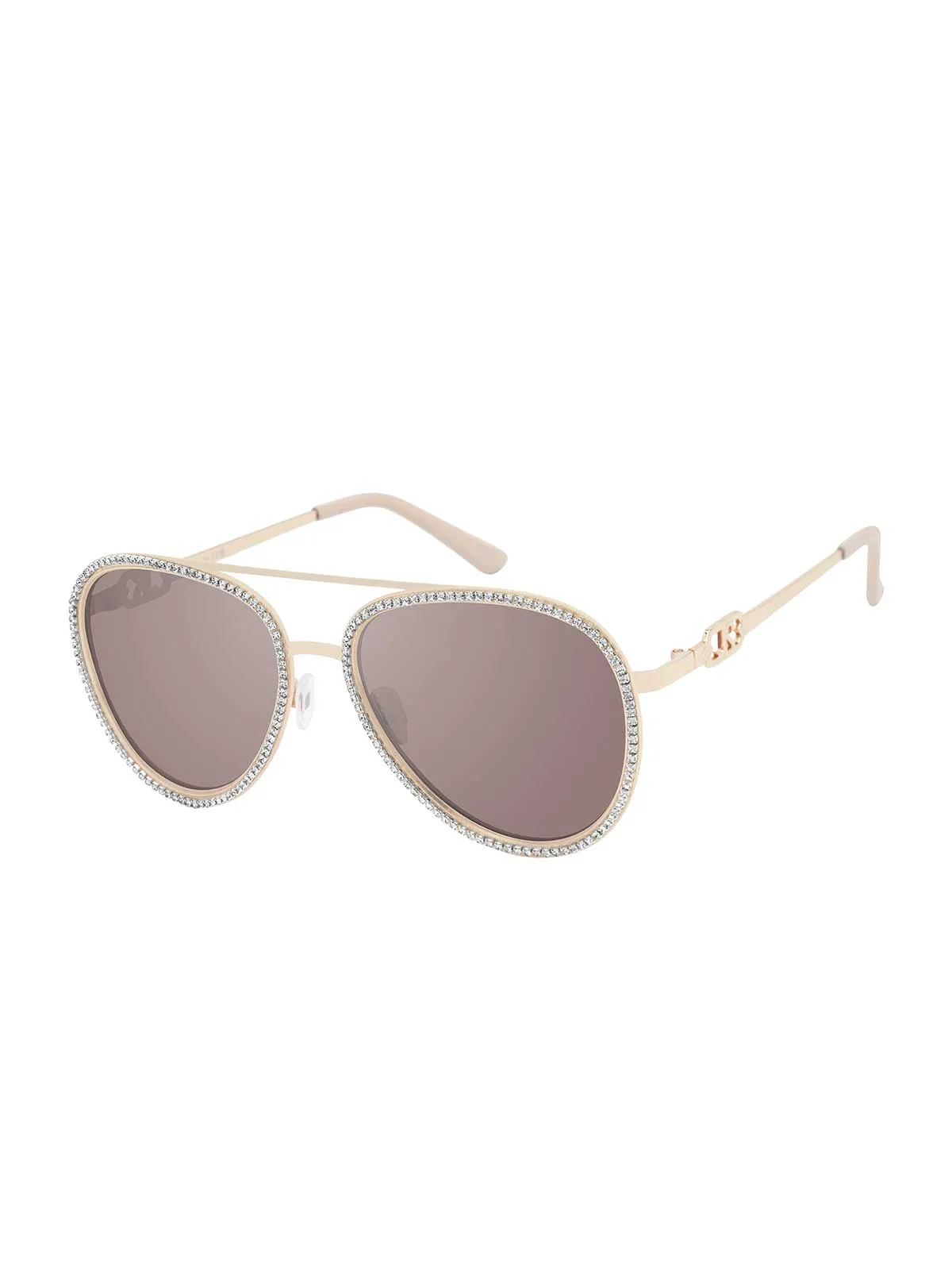 Glamorous Crystal Encrusted Aviator Sunglasses in Gold sold by Jessica Simpson