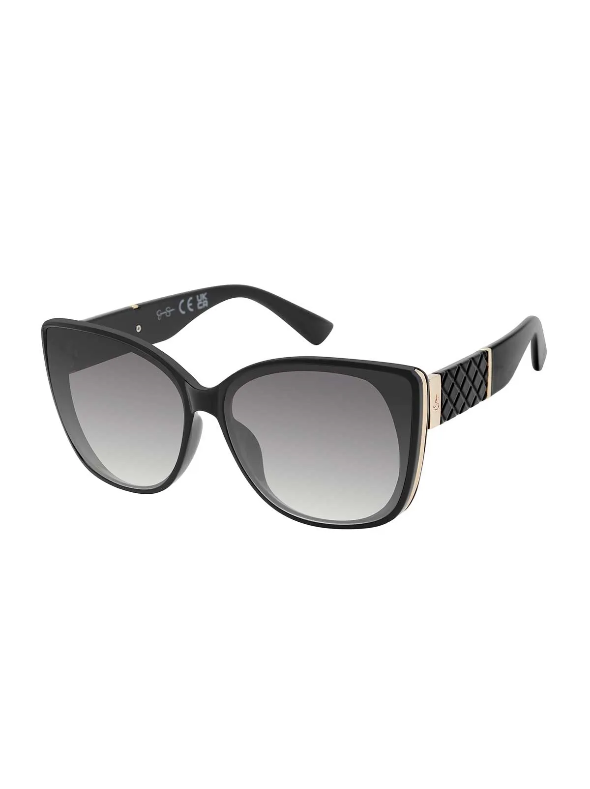 Embossed Temple Cat-Eye Sunglasses in Black sold by Jessica Simpson