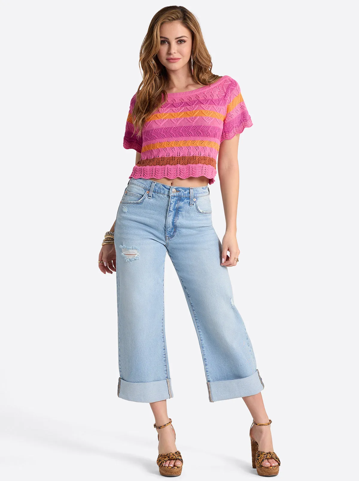 Edlyn Sweater in Rosebloom Combo sold by Jessica Simpson product image thumbnail 3