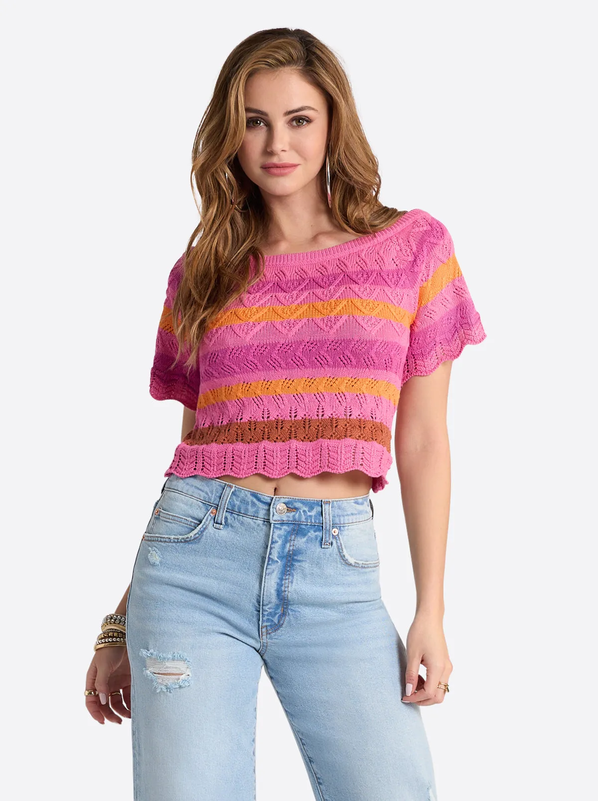 Edlyn Sweater in Rosebloom Combo sold by Jessica Simpson