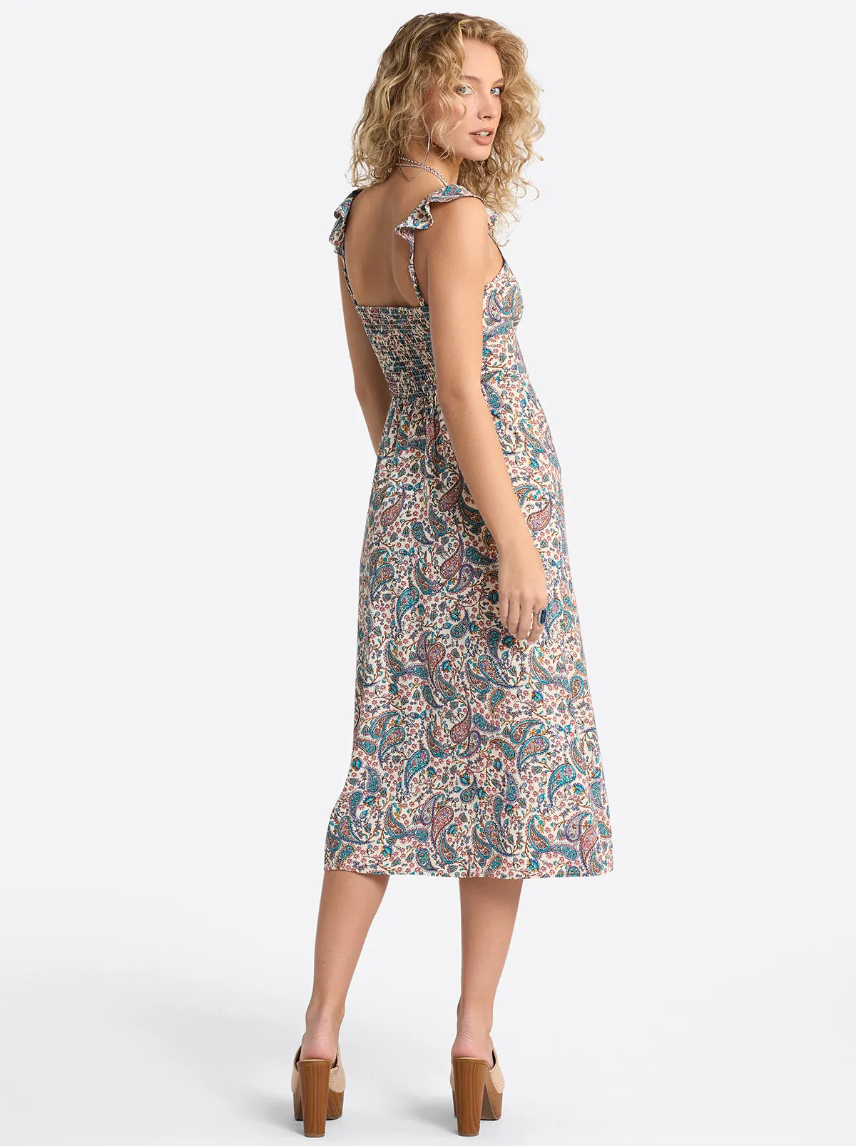 Sahira Dress in Buttercream Playful Paisleys sold by Jessica Simpson product image thumbnail 3
