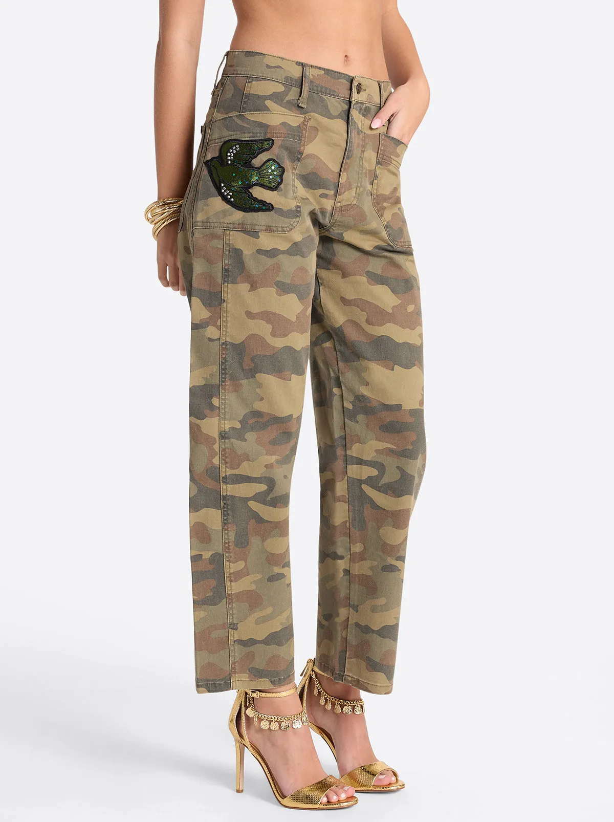 Relaxed Barrel Jeans in Camo sold by Jessica Simpson product image thumbnail 2