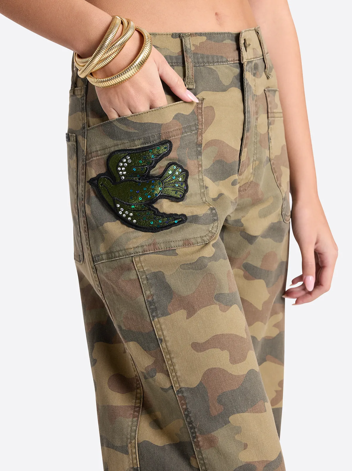 Relaxed Barrel Jeans in Camo sold by Jessica Simpson product image thumbnail 5