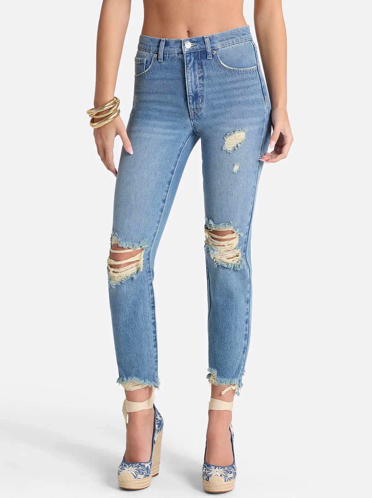 Harmony Straight High Rise Jeans in Incline sold by Jessica Simpson