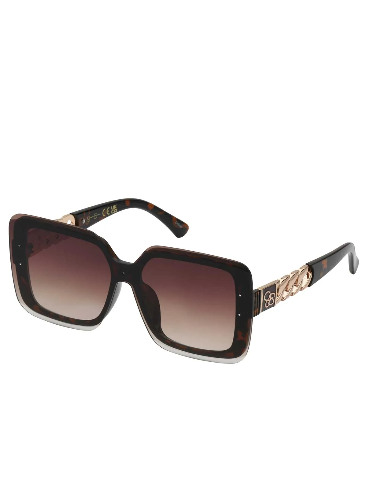 Glamorous Square Shield Sunglasses in Tortoise sold by Jessica Simpson