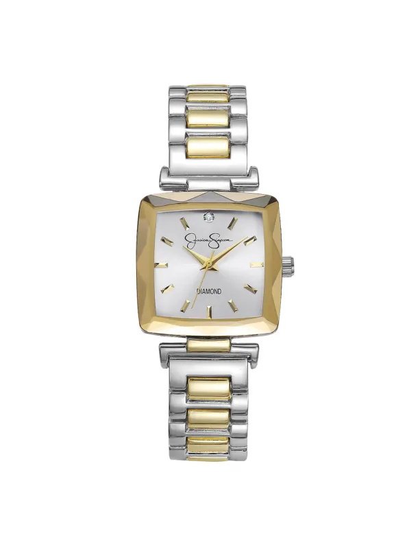 Square Case Bracelet Watch in Gold & Silver sold by Jessica Simpson