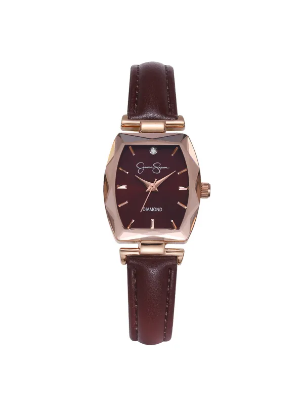 Diamond Dial Strap Watch in Burgundy sold by Jessica Simpson