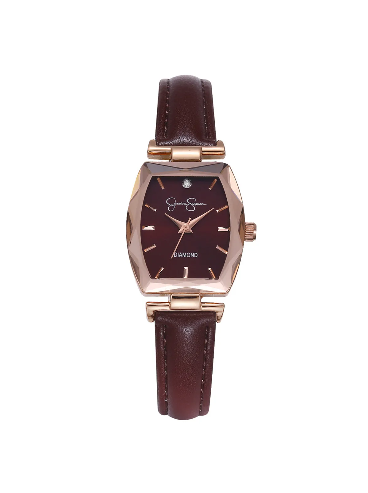Diamond Dial Strap Watch in Burgundy sold by Jessica Simpson