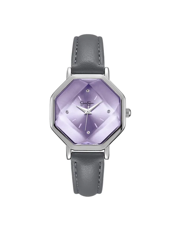 Octagonal Face Watch in Silver sold by Jessica Simpson