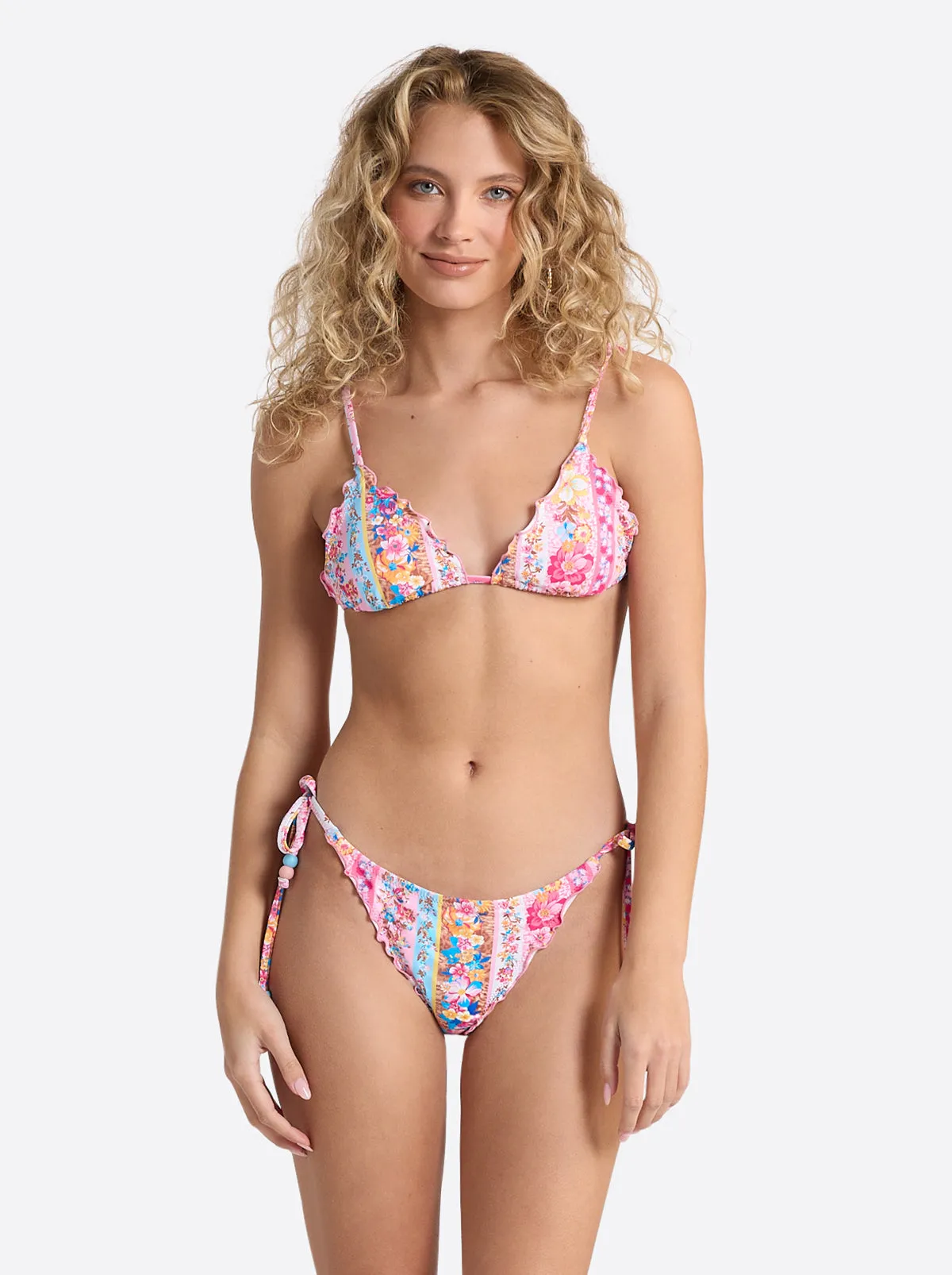 Lettuce Edge String Triangle Top in Flower Paradise sold by Jessica Simpson product image thumbnail 2