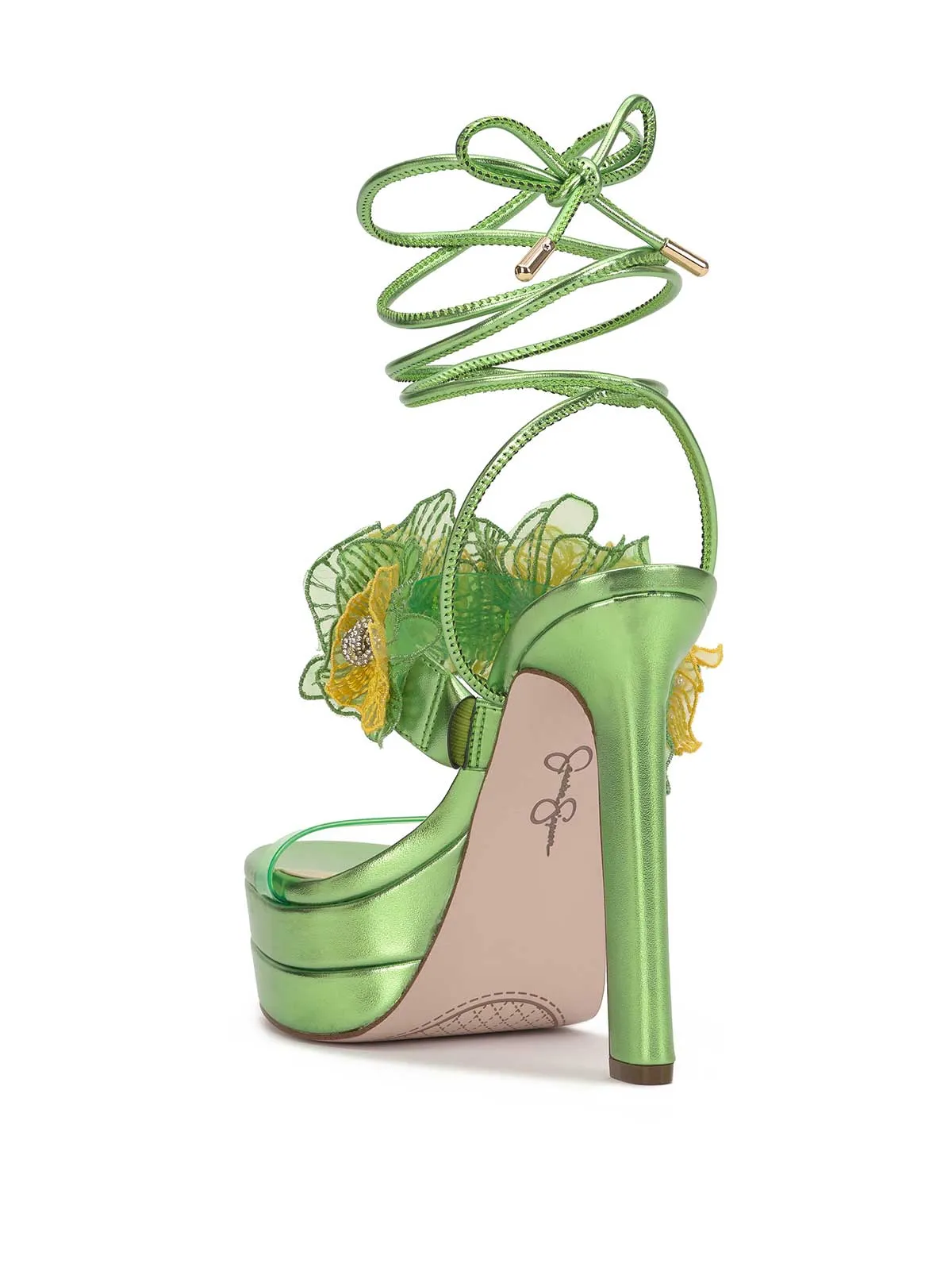 Iyla Flower Double Platform Sandal in Green sold by Jessica Simpson product image thumbnail 3