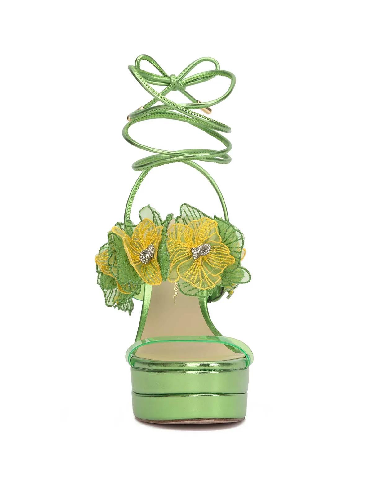 Iyla Flower Double Platform Sandal in Green sold by Jessica Simpson product image thumbnail 2