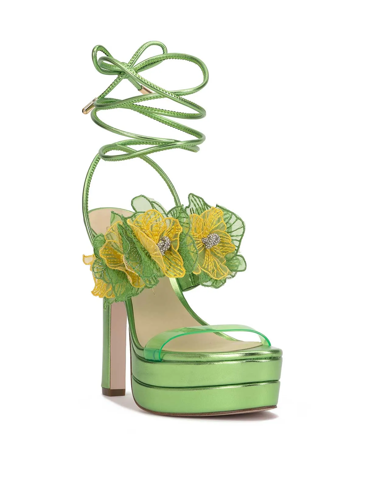 Iyla Flower Double Platform Sandal in Green sold by Jessica Simpson product image thumbnail 4