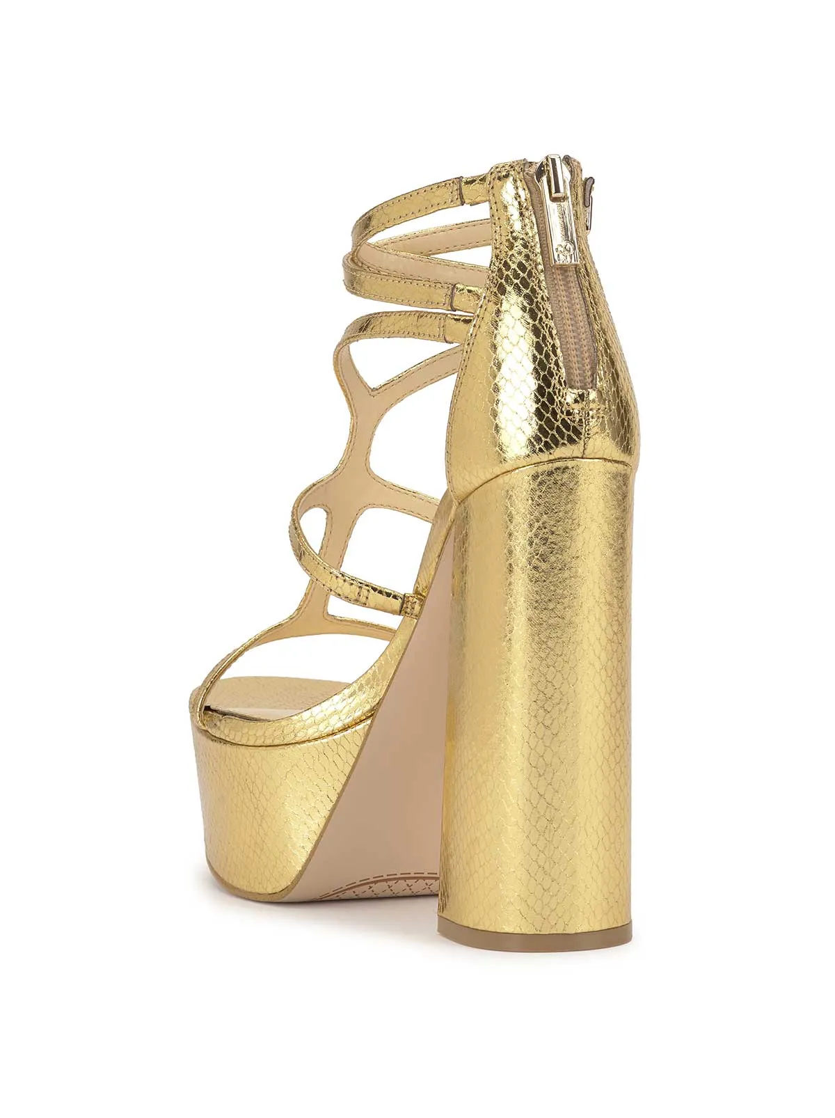 Aamina Platform Sandal in Gold Metallic Snake sold by Jessica Simpson product image thumbnail 3