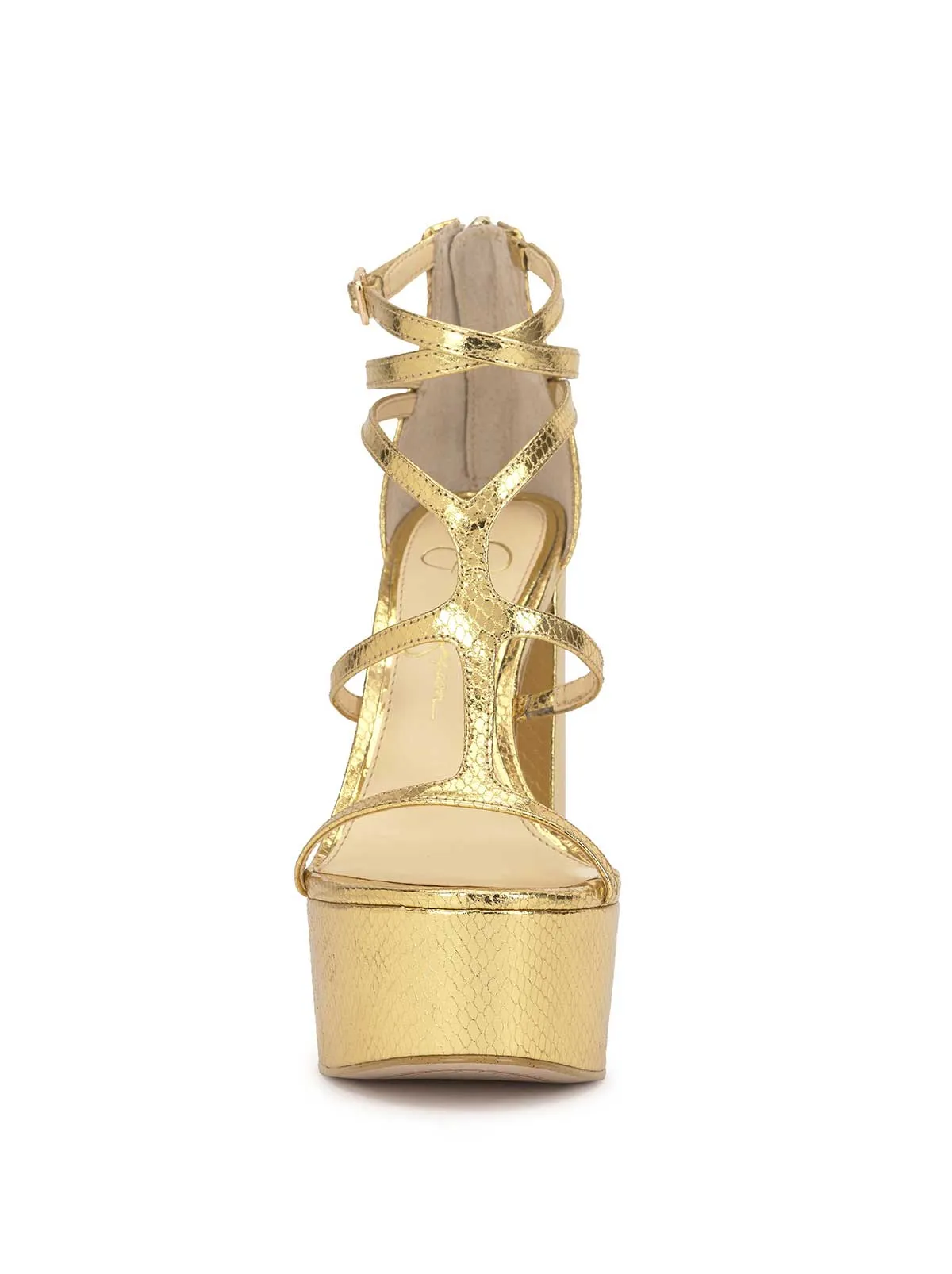Aamina Platform Sandal in Gold Metallic Snake sold by Jessica Simpson product image thumbnail 2