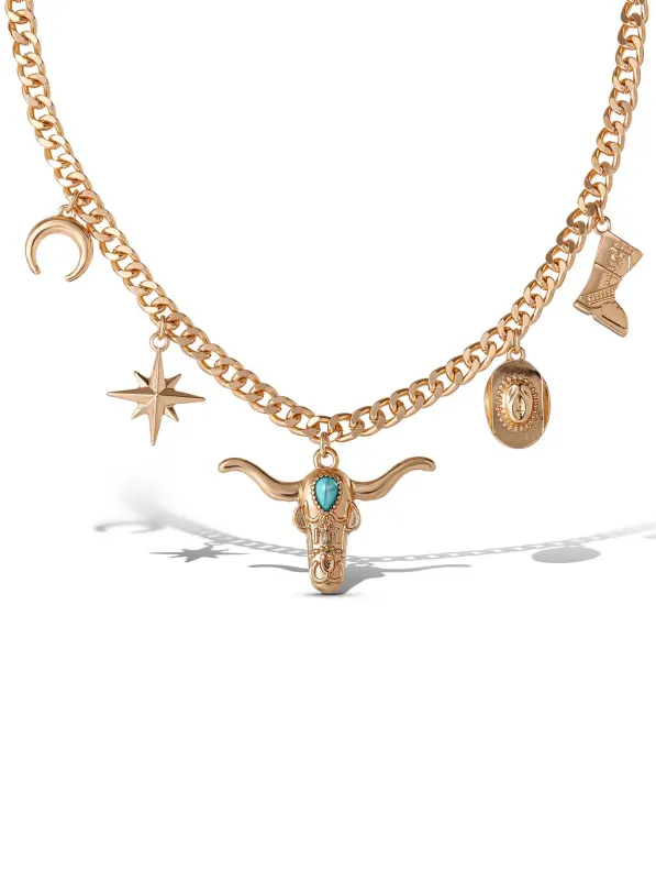 Gold Multi Pendant Necklace sold by Jessica Simpson