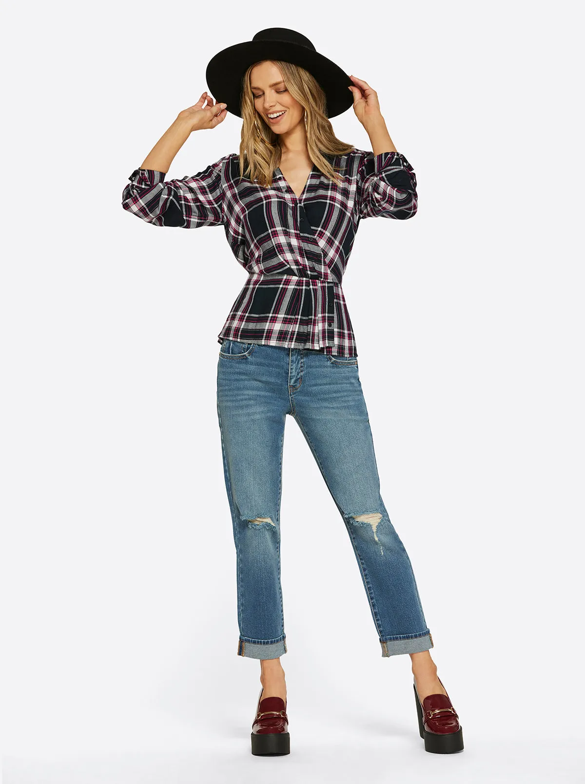 Gillian Top in Bakers Plaid sold by Jessica Simpson product image thumbnail 4