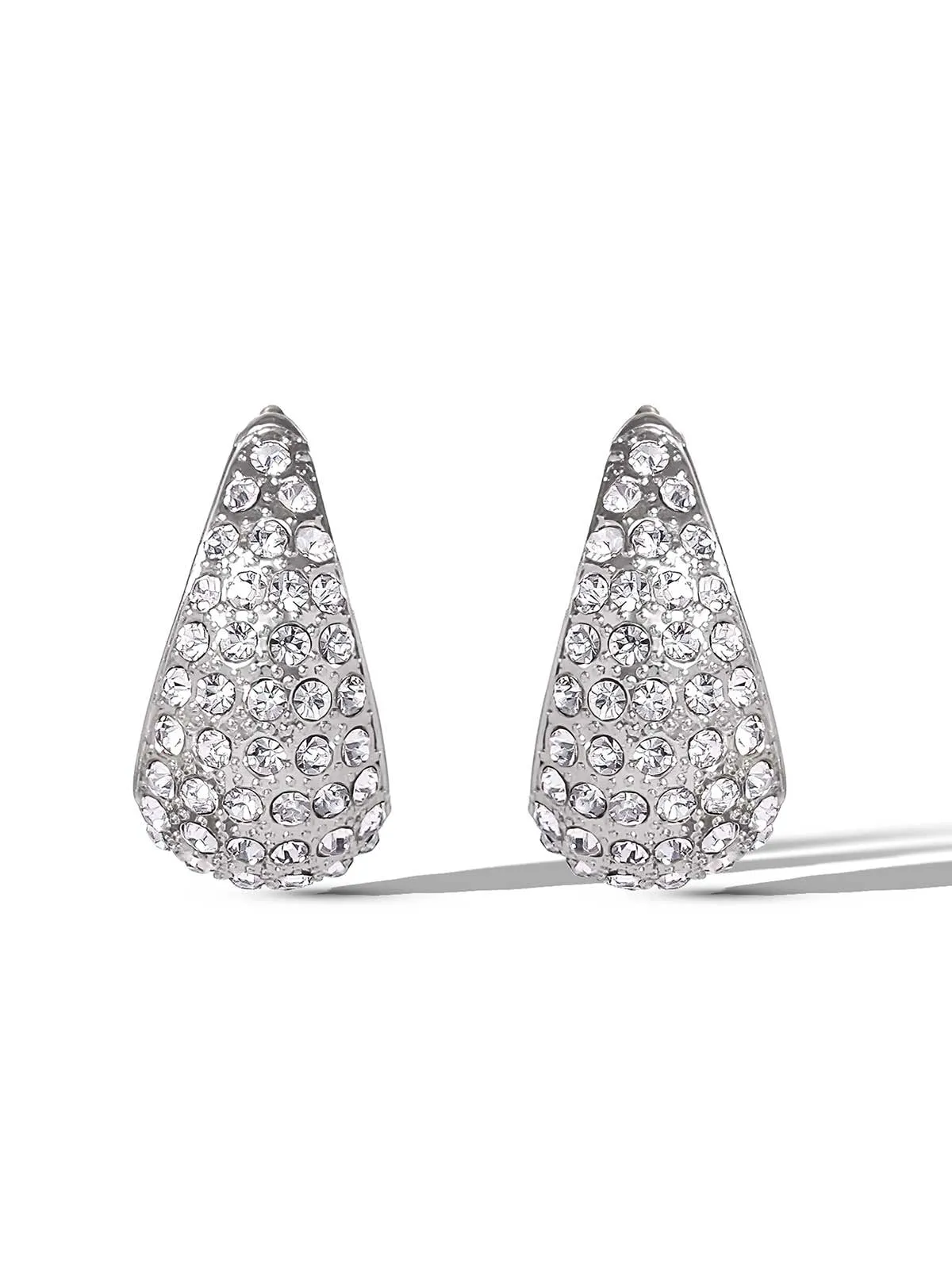 Crystal-Encrusted Teardrop Hoop Earrings sold by Jessica Simpson product image thumbnail 2