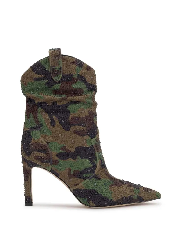 Evgena High Heel Boot in Forest Camo sold by Jessica Simpson