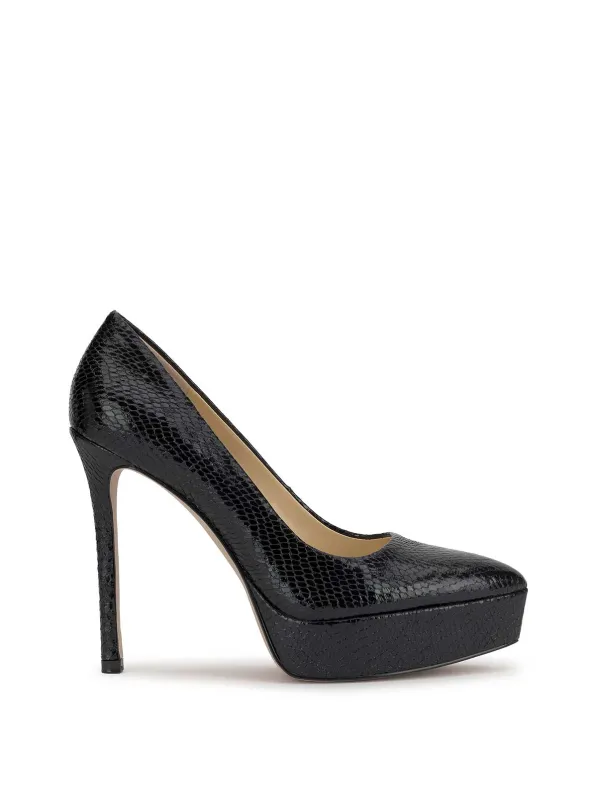 Sinelia Platform Pump in Black Snake sold by Jessica Simpson