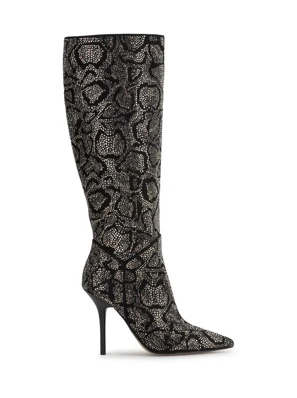 Lovienn Knee High Boot in Black Silver Leopard sold by Jessica Simpson