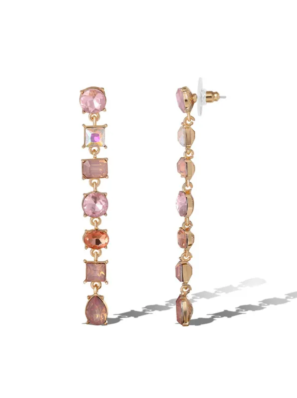 Gradient Pink Gemstone Drop Earrings sold by Jessica Simpson