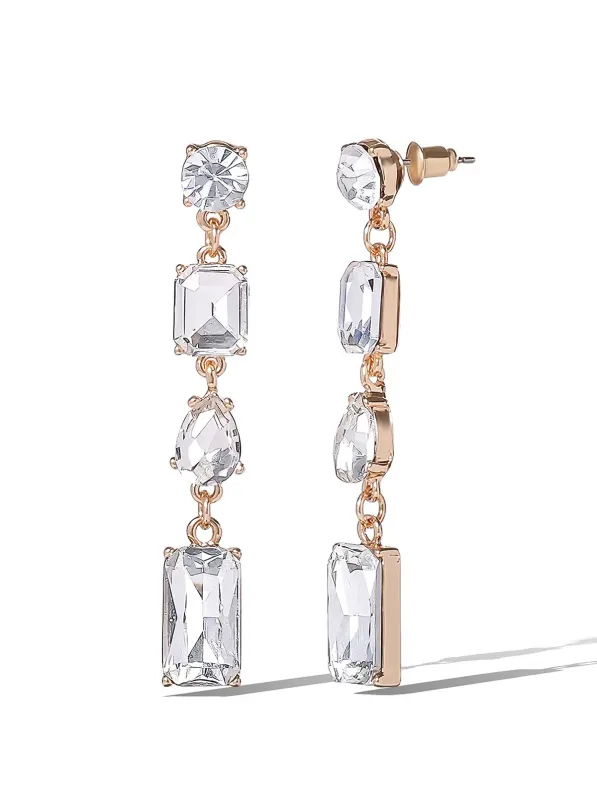 Multi-Cut Crystal Drop Earrings sold by Jessica Simpson