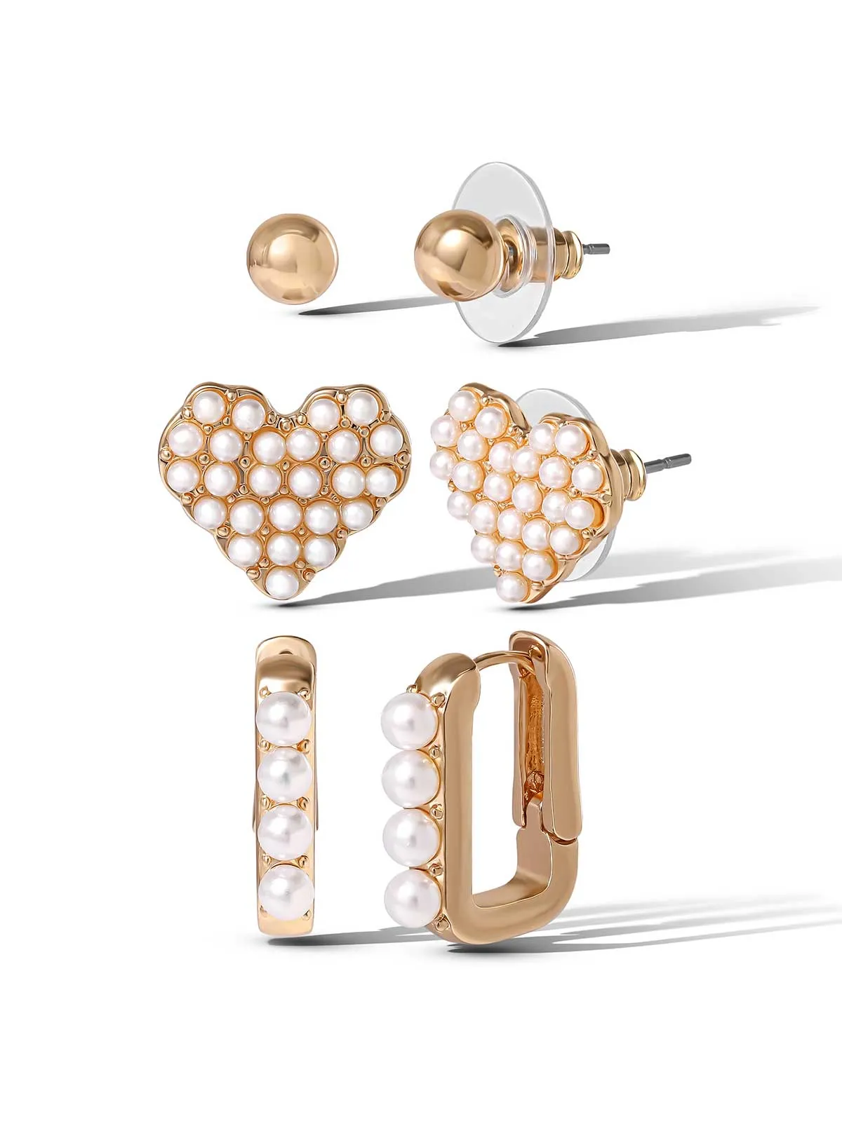 Pearl Accent Gold-Tone Earring Set sold by Jessica Simpson