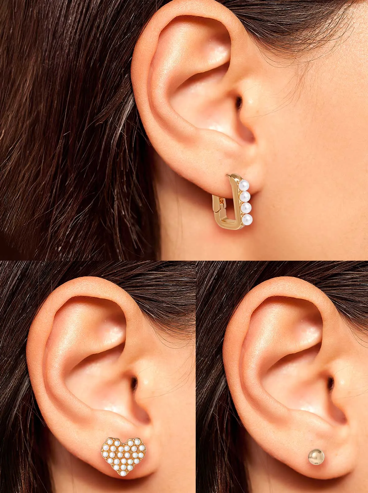 Pearl Accent Gold-Tone Earring Set sold by Jessica Simpson product image thumbnail 3