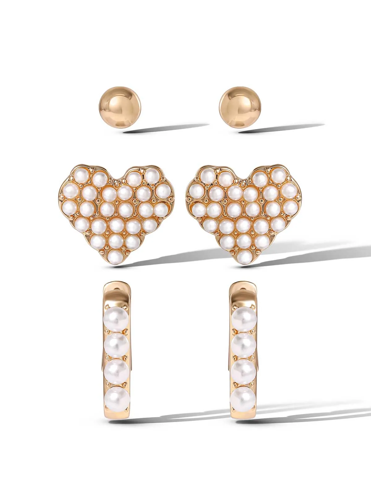 Pearl Accent Gold-Tone Earring Set sold by Jessica Simpson product image thumbnail 2