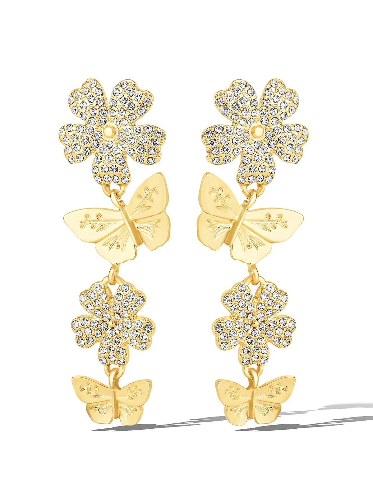 Flower & Butterfly Drop Earrings sold by Jessica Simpson product image thumbnail 2