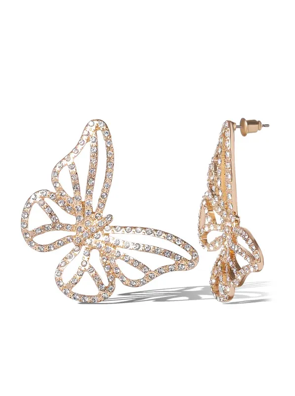 Crystal-Studded Butterfly Earrings sold by Jessica Simpson