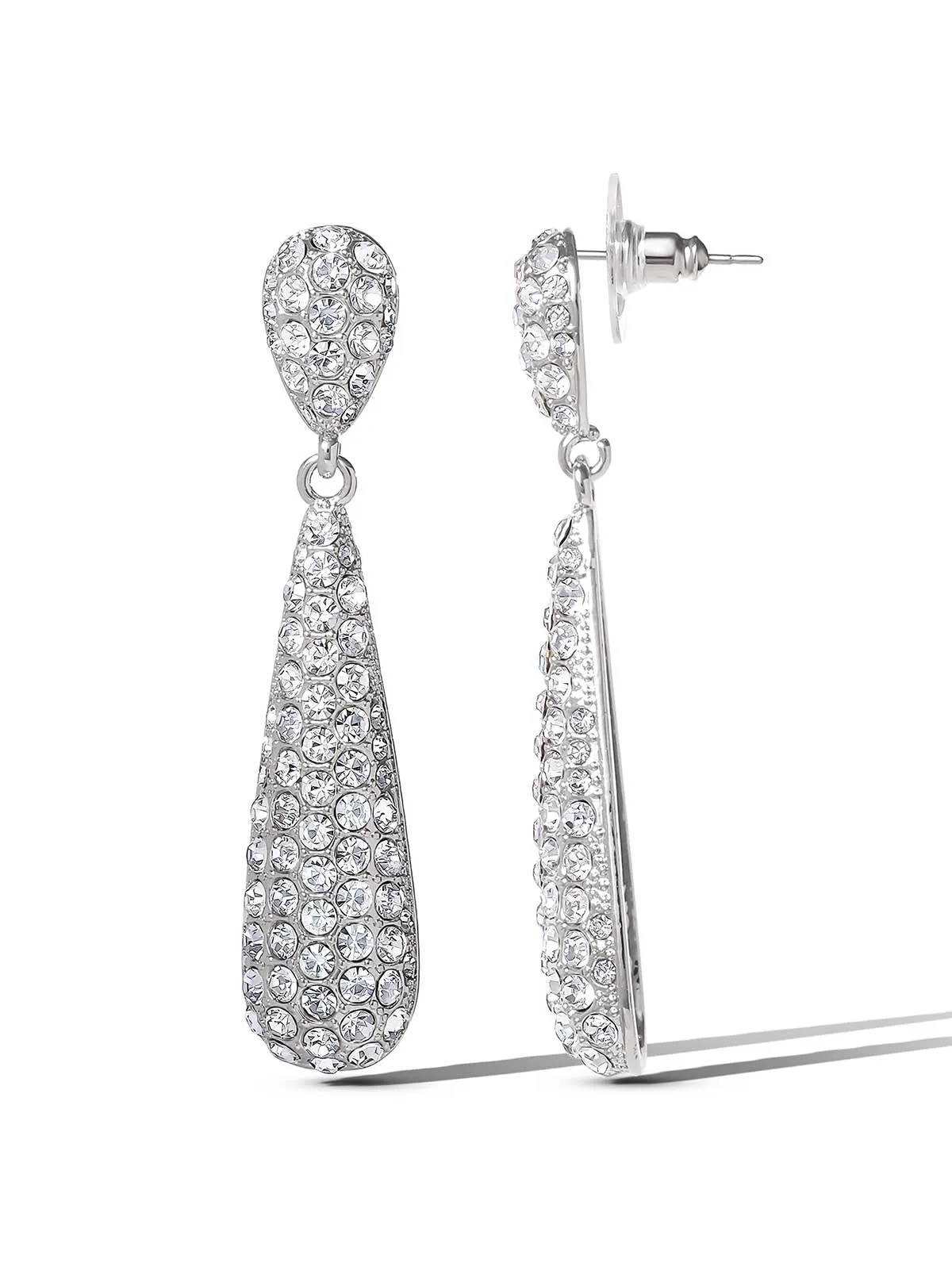 Silver-Tone Pave Teardrop Dangle Earrings sold by Jessica Simpson