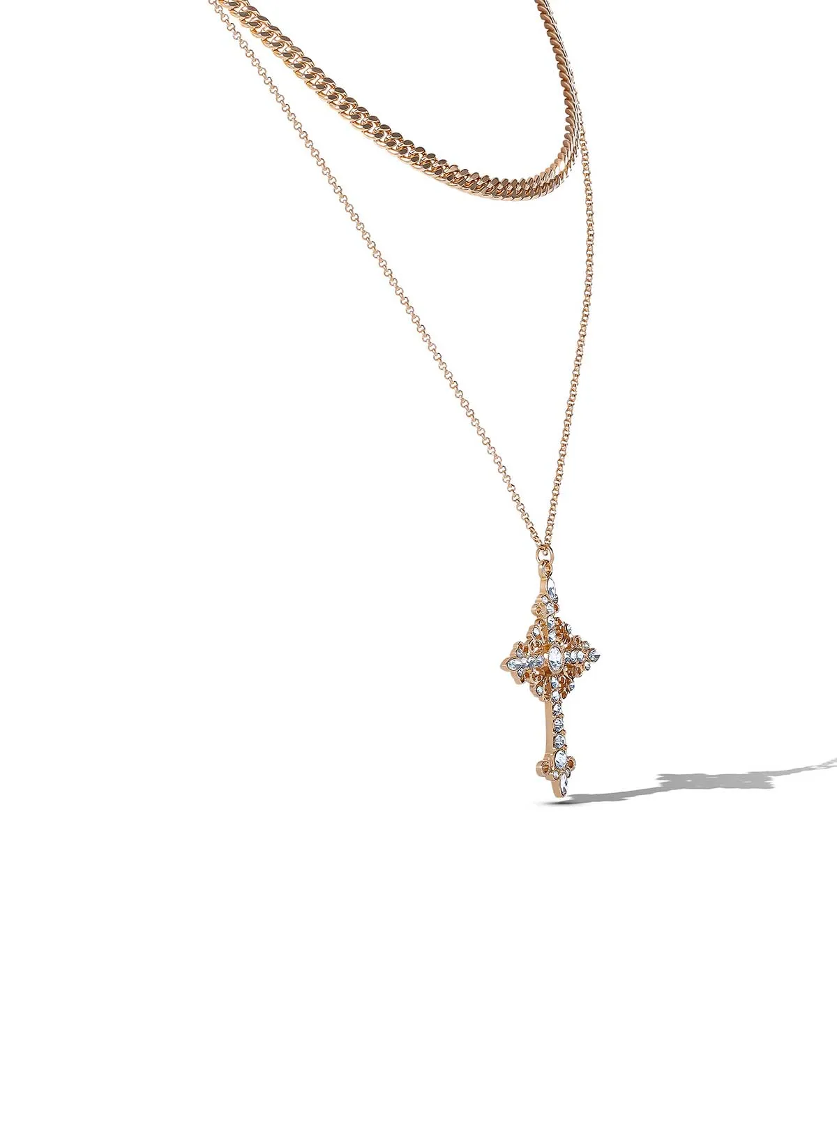 Layered Gold-Tone Cross Pendant Necklace sold by Jessica Simpson product image thumbnail 2