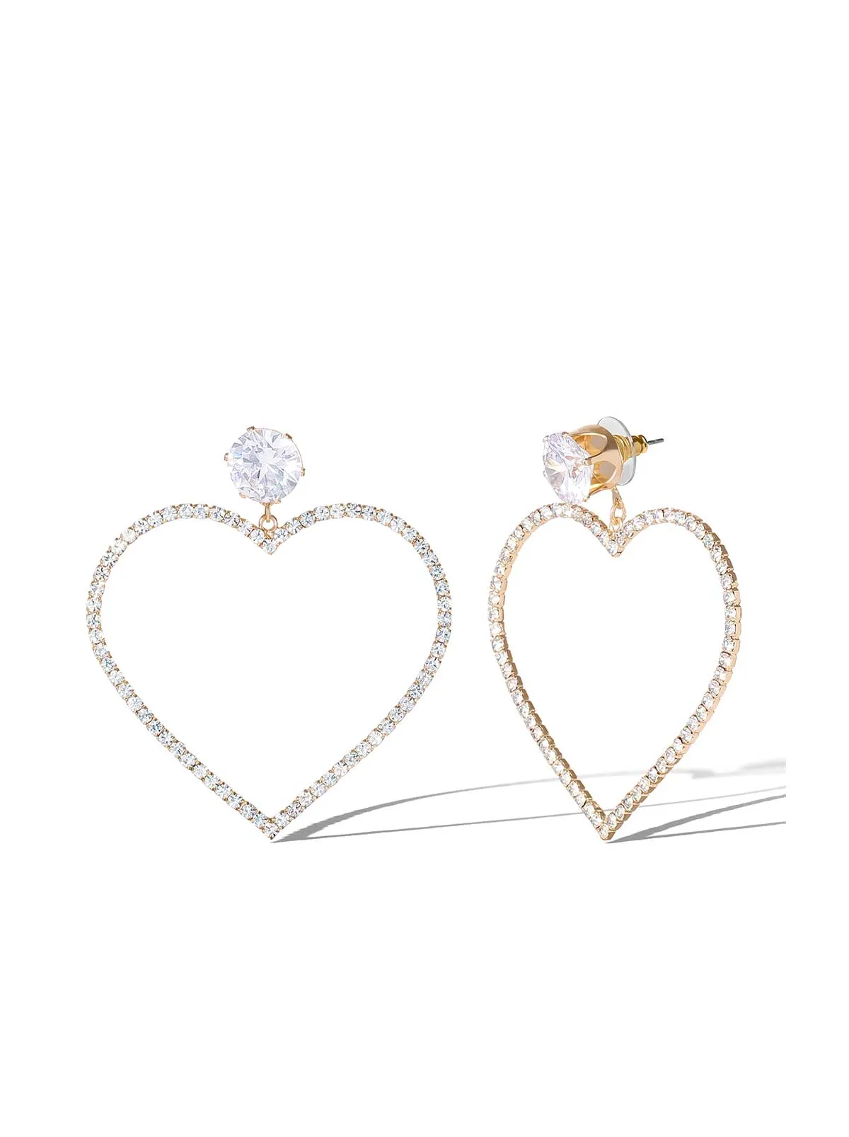 Heart-Shaped Crystal Drop Earrings sold by Jessica Simpson