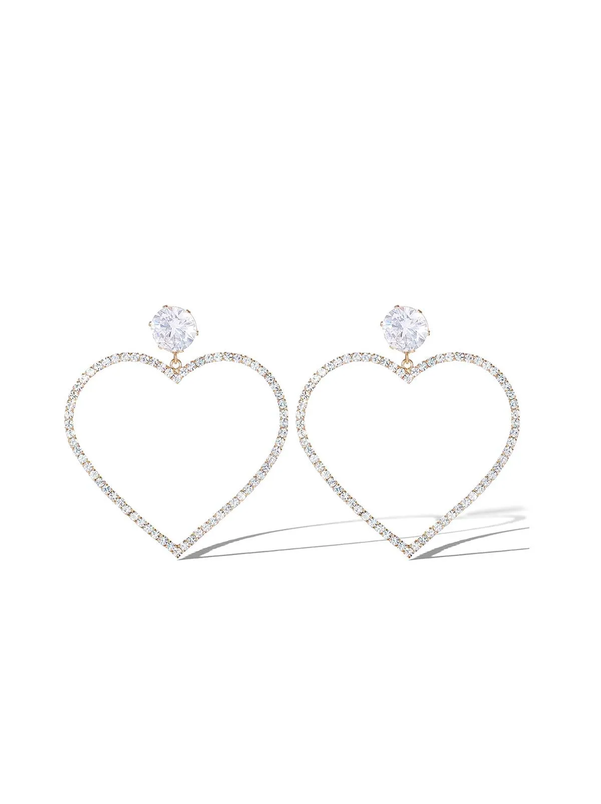 Heart-Shaped Crystal Drop Earrings sold by Jessica Simpson product image thumbnail 2