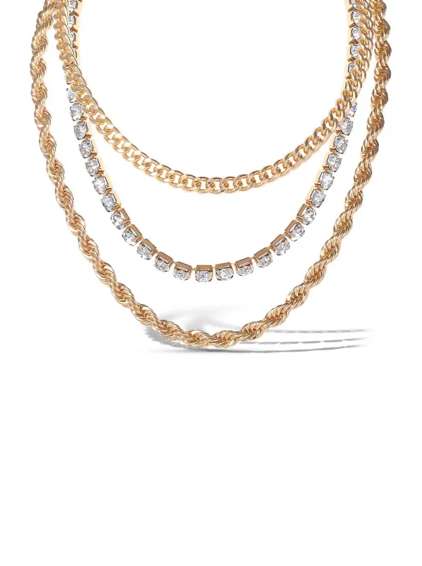 Mixed Metals Trio Necklace sold by Jessica Simpson